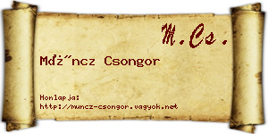 Müncz Csongor névjegykártya